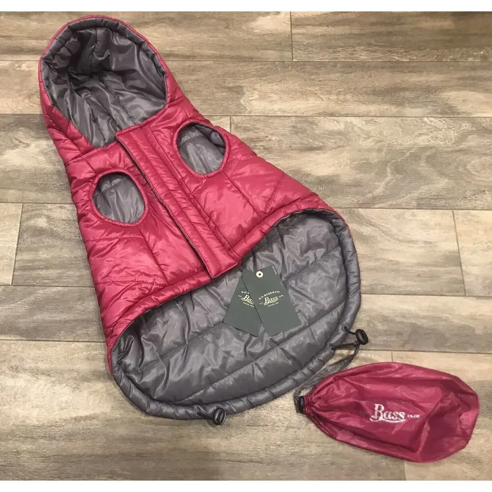 NEW G.H. Bass & Co. Dog Size M Hooded Puffer Coat Pink